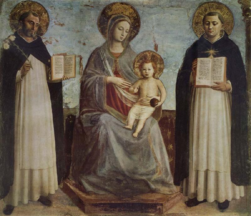 Fra Beato Madonna and Child with St Dominic and St Thomas of Aquinas France oil painting art